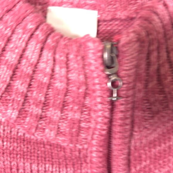 Blair Womens Large Red Full Zip Mock Neck Acrylic Sleeveless Sweater Vest - Picture 2 of 7